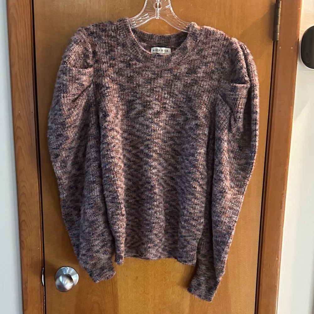 Moon River Women's Marled Knit Crew Neck Sweater